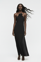 Limited Edition Magnolia Black - Siyah Uzun Şifon Elbise - 3