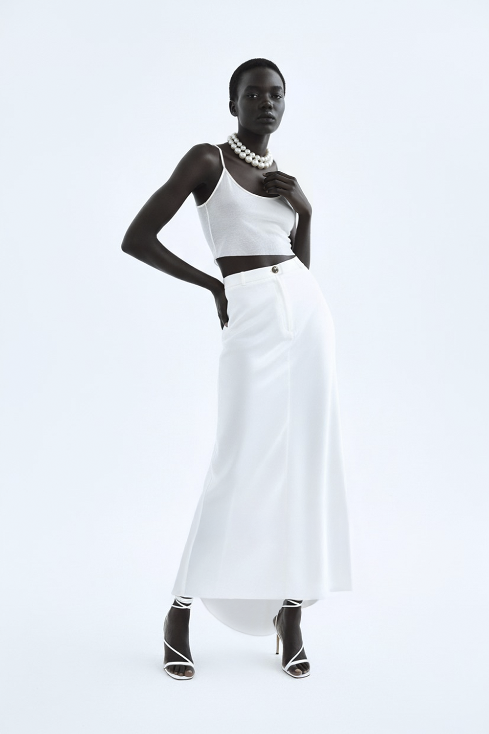 Limited Edition Calla - Beyaz Uzun Saten Etek - 0