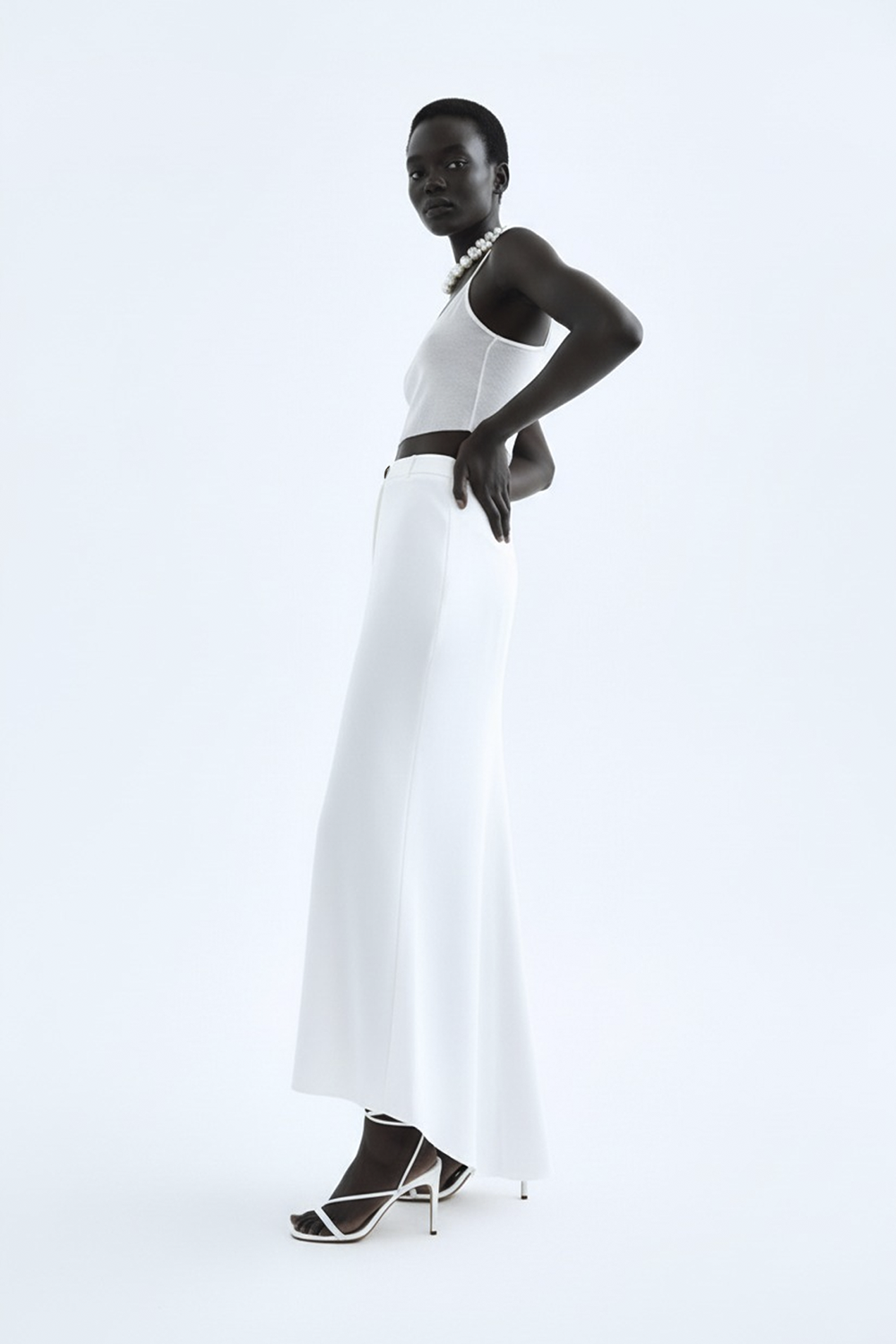 Limited Edition Calla - Beyaz Uzun Saten Etek - 2