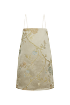 Limited Edition Susanna - Altın Rengi Çiçekli Elbise - 4