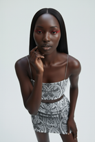 Limited Edition Danae Griftalia - Gri Kadife Crop Top - 0