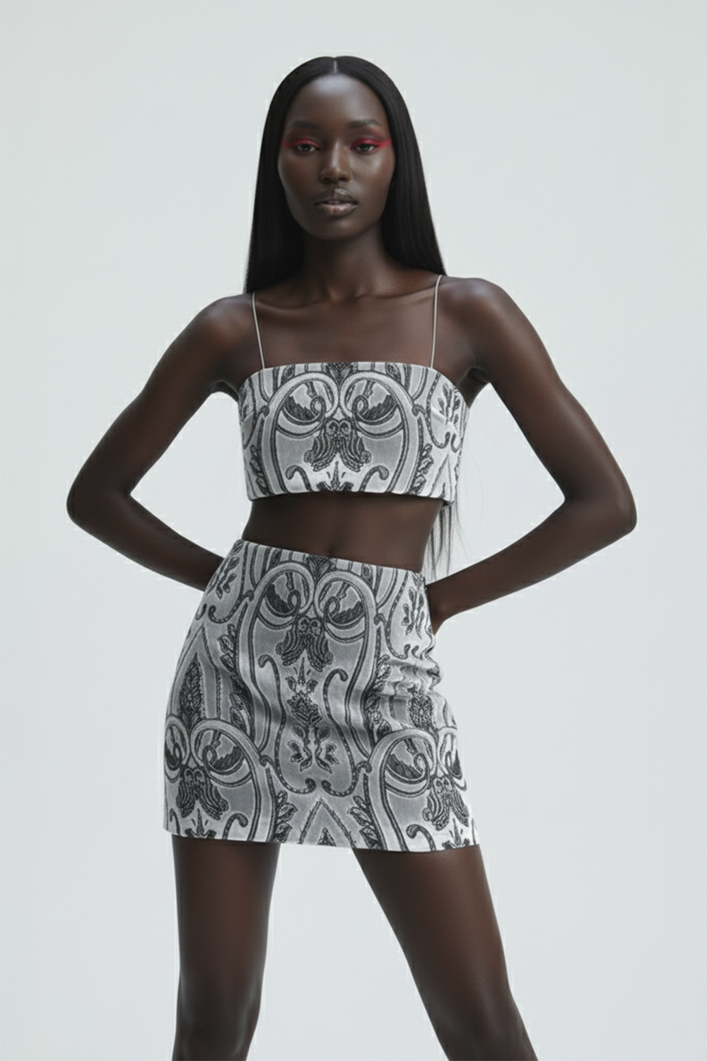 Limited Edition Danae Griftalia - Gri Kadife Crop Top - 1