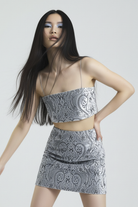 Limited Edition Danae Spiralia - Gri Kadife Crop Top - 1