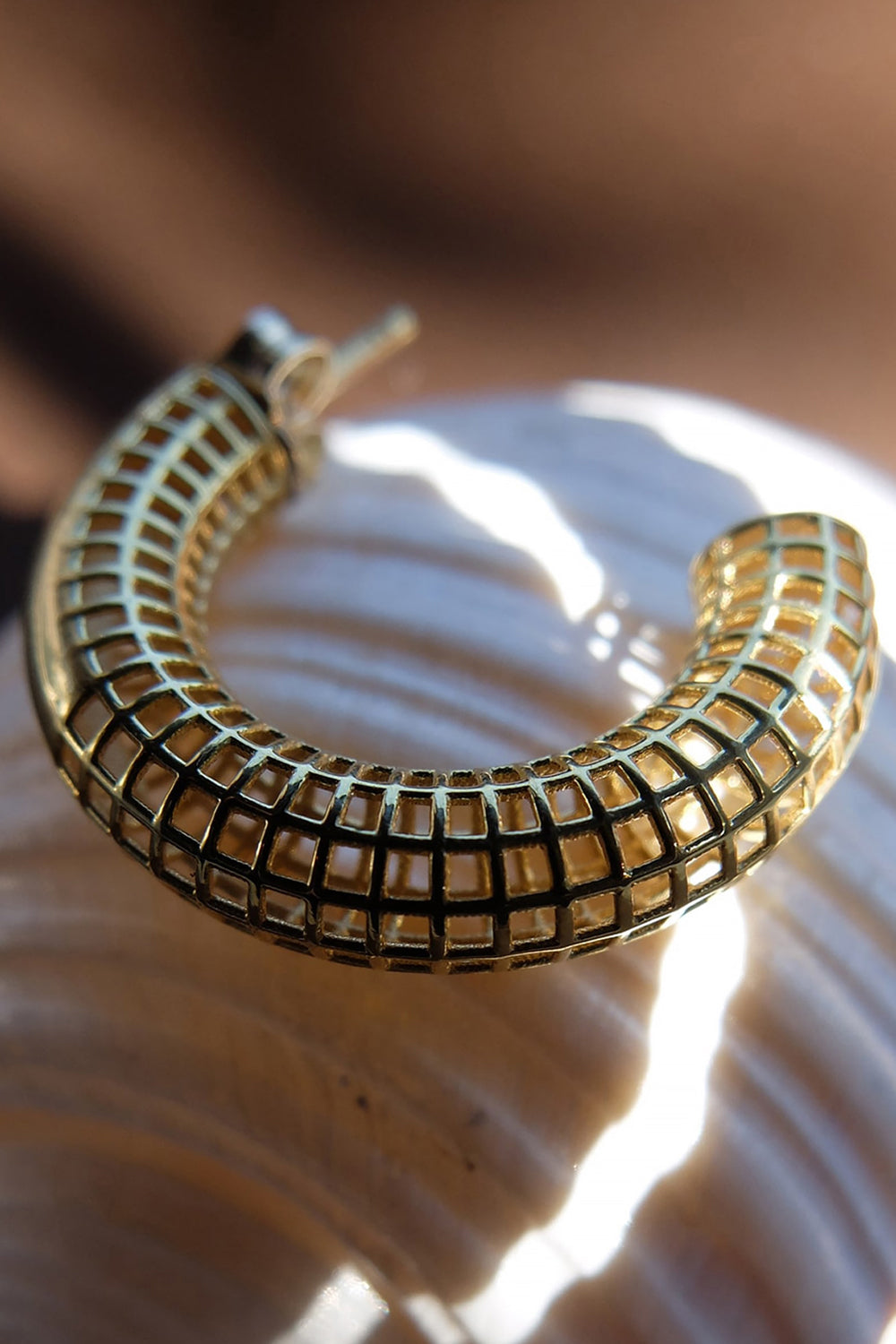 Luki 14 Ayar Mikro Altın Kaplama Gümüş Halka Kadın Küpe - 6