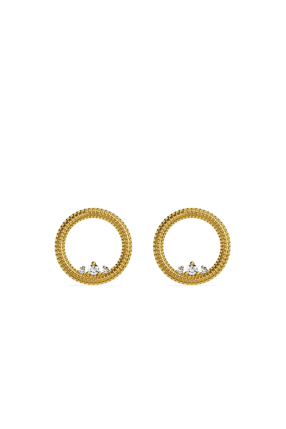 Midi Princess Semita Altın Kaplama 925 Ayar Gümüş Kadın Küpe - 0