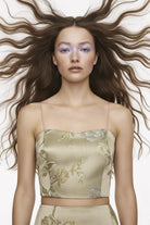 Limited Edition Apollonia - Altın Rengi Çiçekli Bluz - 0