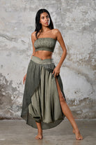 Gaia Şalvar - Haki Bohem Kadın Şalvar Etek - 0