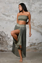 Gaia Şalvar - Haki Bohem Kadın Şalvar Etek - 2