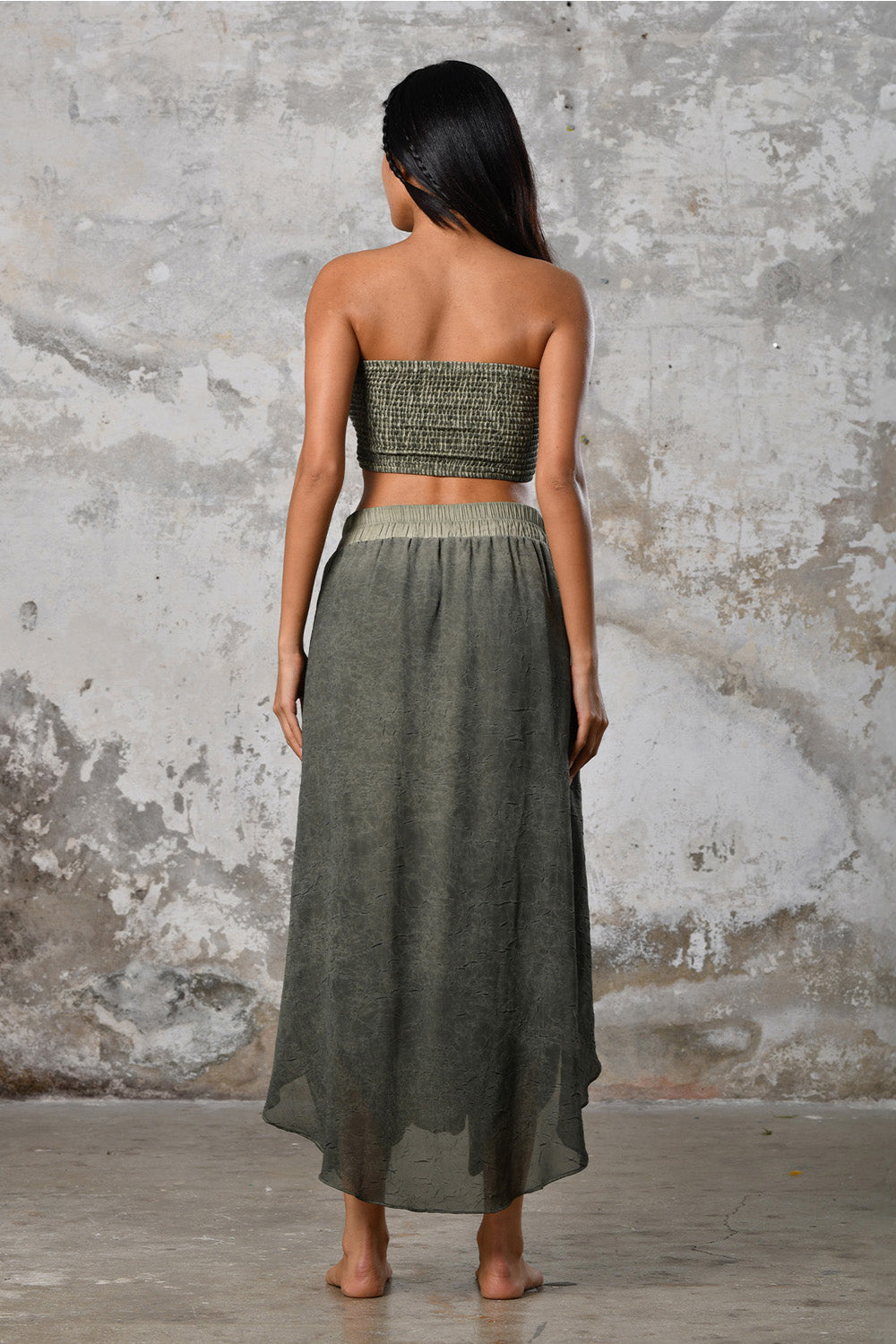 Gaia Şalvar - Haki Bohem Kadın Şalvar Etek - 4