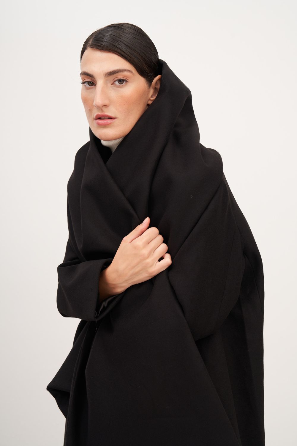 Omuz Detaylı Uzun Kaşe Kaban - 2