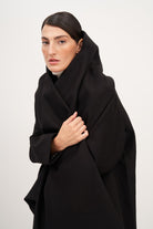 Omuz Detaylı Uzun Kaşe Kaban - 2