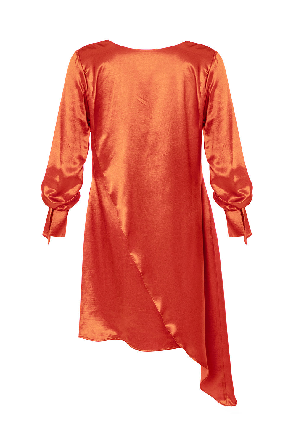 Turuncu Asimetrik Elbise Vi̇Na - 4