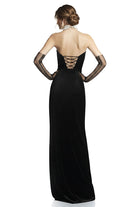 Morena Siyah Kadife Elbise - 1