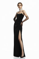 Morena Siyah Kadife Elbise - 3