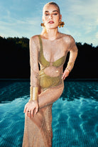 Shiny Gold Handmade Dress - 1