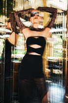 Future Cut Out Lace Detail And Tulle Detail Midi Dress - 2