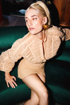 Cherry Tulle Draped Mini Skirt - 1