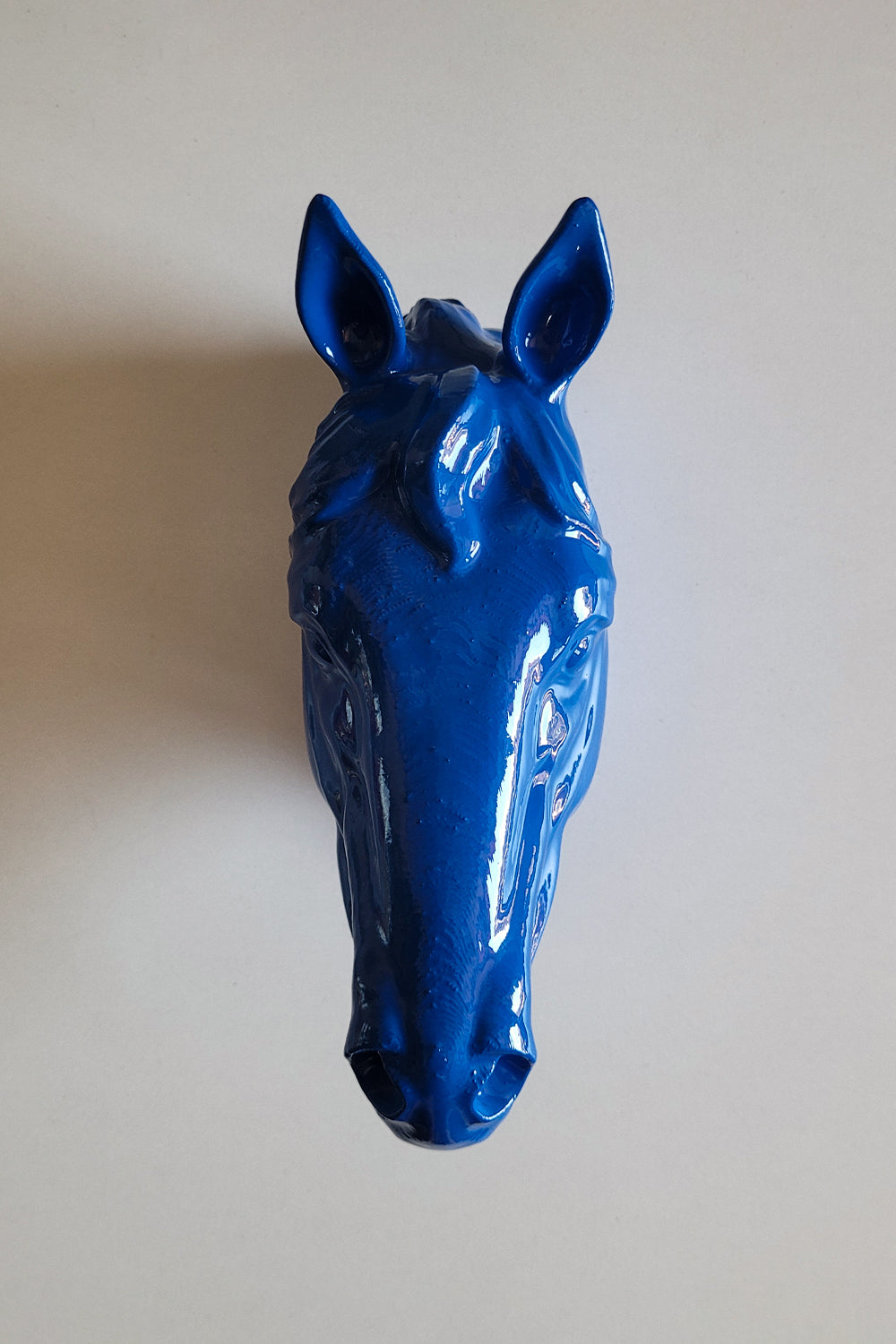 At Kafası Duvar Figürü | Mavi - 1