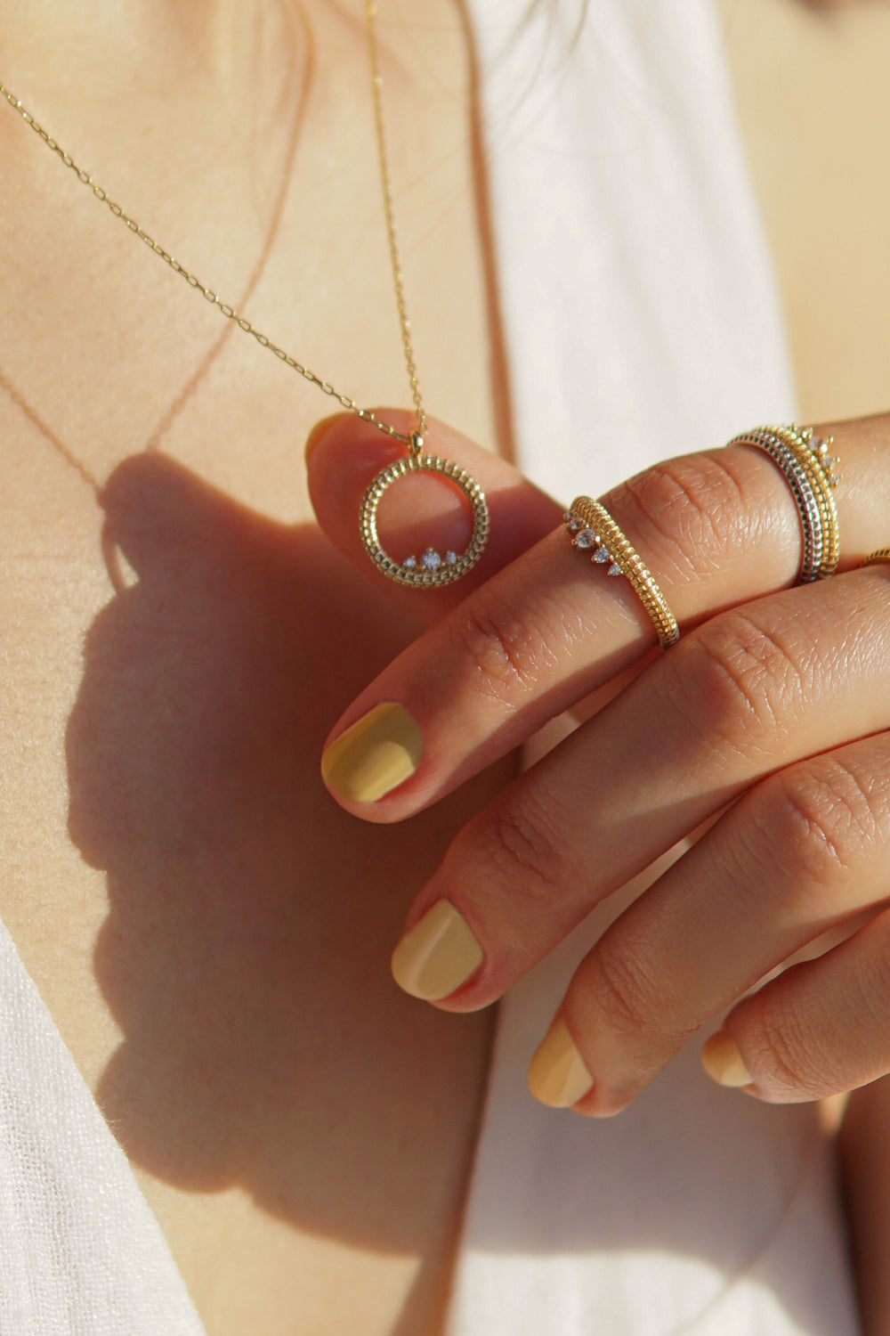 Midi Princess Semita Altın Kaplama Gümüş Kadın Kolye - 5