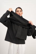 Fermuar Kapama Kaşe Ceket - 0