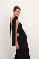 Cep Detaylı Maxi Krep Elbise - 3