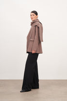 Vizon Şal Detaylı Kaşe Blazer Ceket - 2