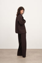 Acı Kahve Çift Cep Detaylı Oversize Blazer Ceket - 2