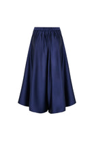 Lacivert Saten Pileli Çan Etek - 3