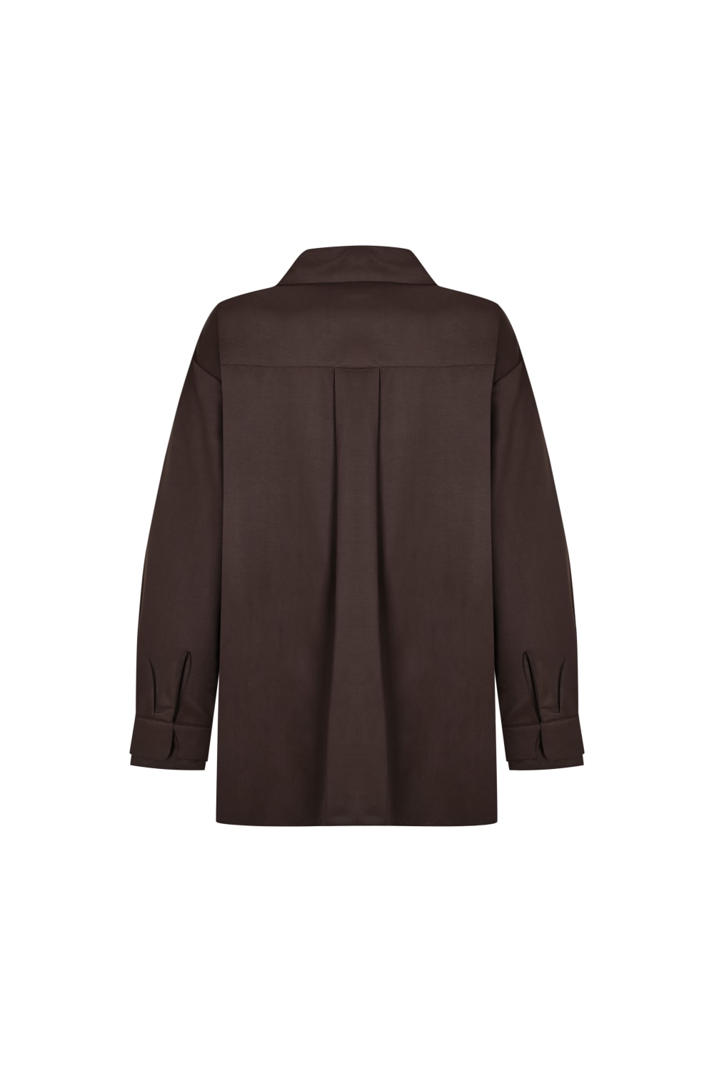 Taş İşlemeli Acı Kahve Oversize Gömlek - 5