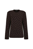 Acı Kahve Taş İşlemeli Vatkalı Uzun Kollu Tişört - 2