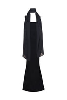 Kare Yaka Siyah Elbise - 1