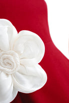 Sırt Dekolteli Çiçek Detaylı Midi Elbise - 2