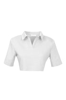 Vatkalı Polo Yaka Crop - 0