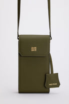 Yeşi̇l Deri Kartlık - Telefon Bölmeli Çanta - 1