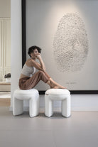 Macaron Puf | Beyaz Renkli Minimal Ve Şık Oturma Pufu - 2