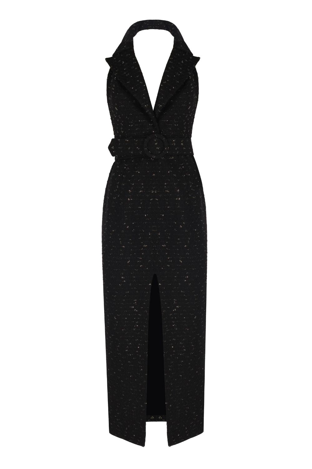 Night Glam - Siyah Tüvit Uzun Elbise - 1