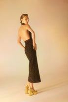 Night Glam - Siyah Tüvit Uzun Elbise - 3