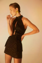 Moonlight - Siyah Mini Tüvit Elbise - 0