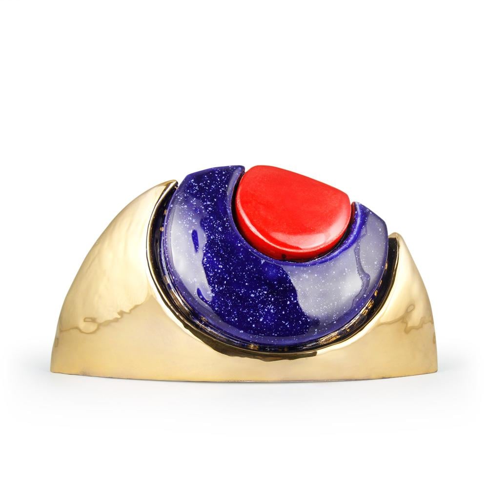 Coho Art El Yapımı Seramik Altın Nazar Göz Dekoratif Obje - 1