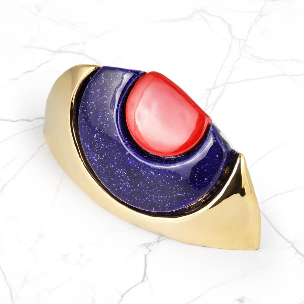 Coho Art El Yapımı Seramik Altın Nazar Göz Dekoratif Obje - 3