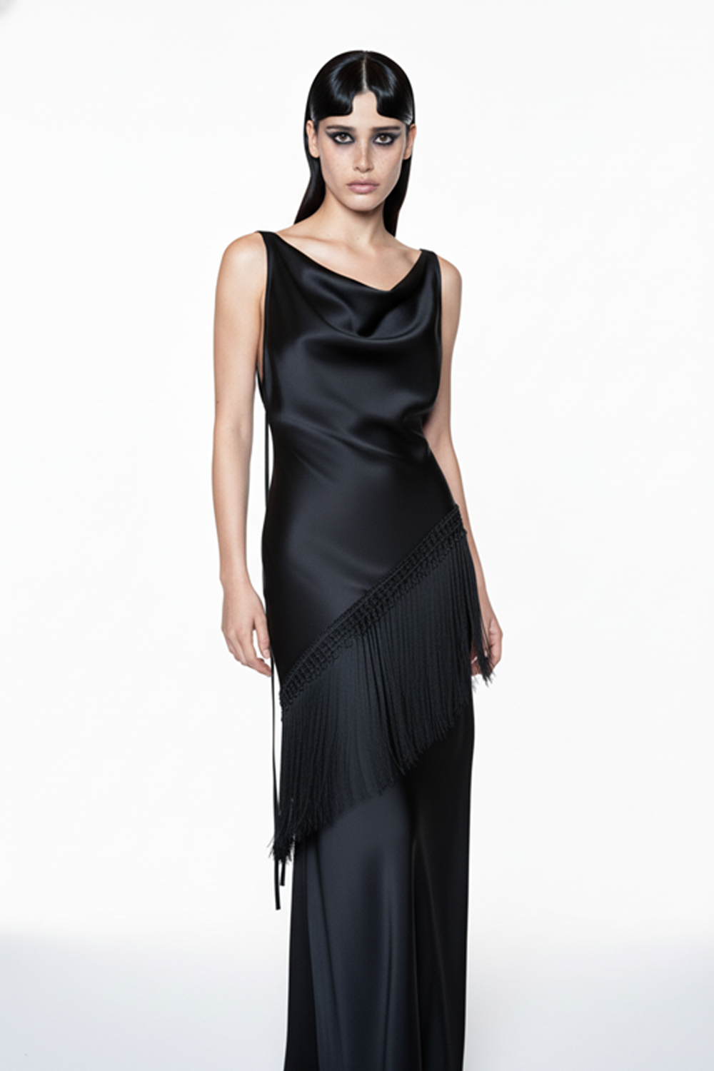 Limited Edition Shadow Promise - Siyah Uzun Saten Elbise - 1