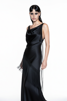 Limited Edition Shadow Promise - Siyah Uzun Saten Elbise - 3