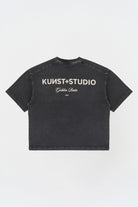 Kısa Kollu Baskılı Box Fit Yıkamalı Gri T-Shirt - 0