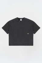 Kısa Kollu Baskılı Box Fit Yıkamalı Gri T-Shirt - 2