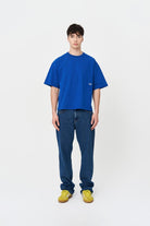 Kısa Kollu Baskılı Box Fit Mavi T-Shirt - 5