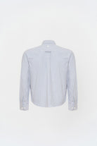 Box Fit Nakışlı Mavi Beyaz Gömlek - 2