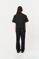 Siyah Box Fit Kısa Kollu Teknik Gömlek - 4