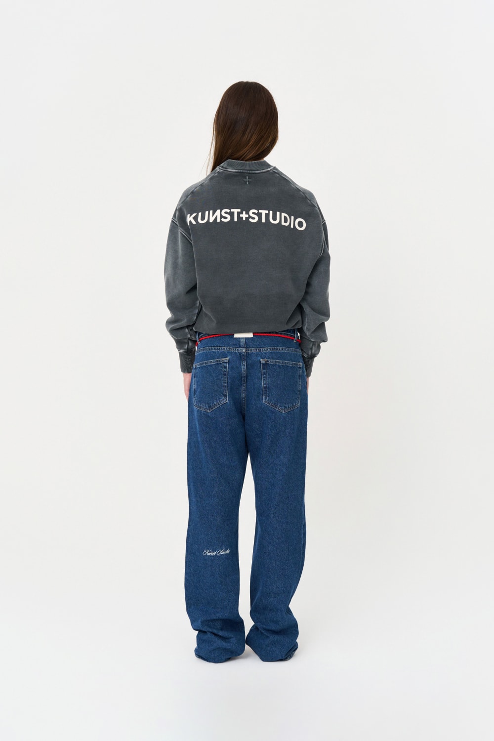 Yıkanmış Gri Oversize Sweatshirt - 4