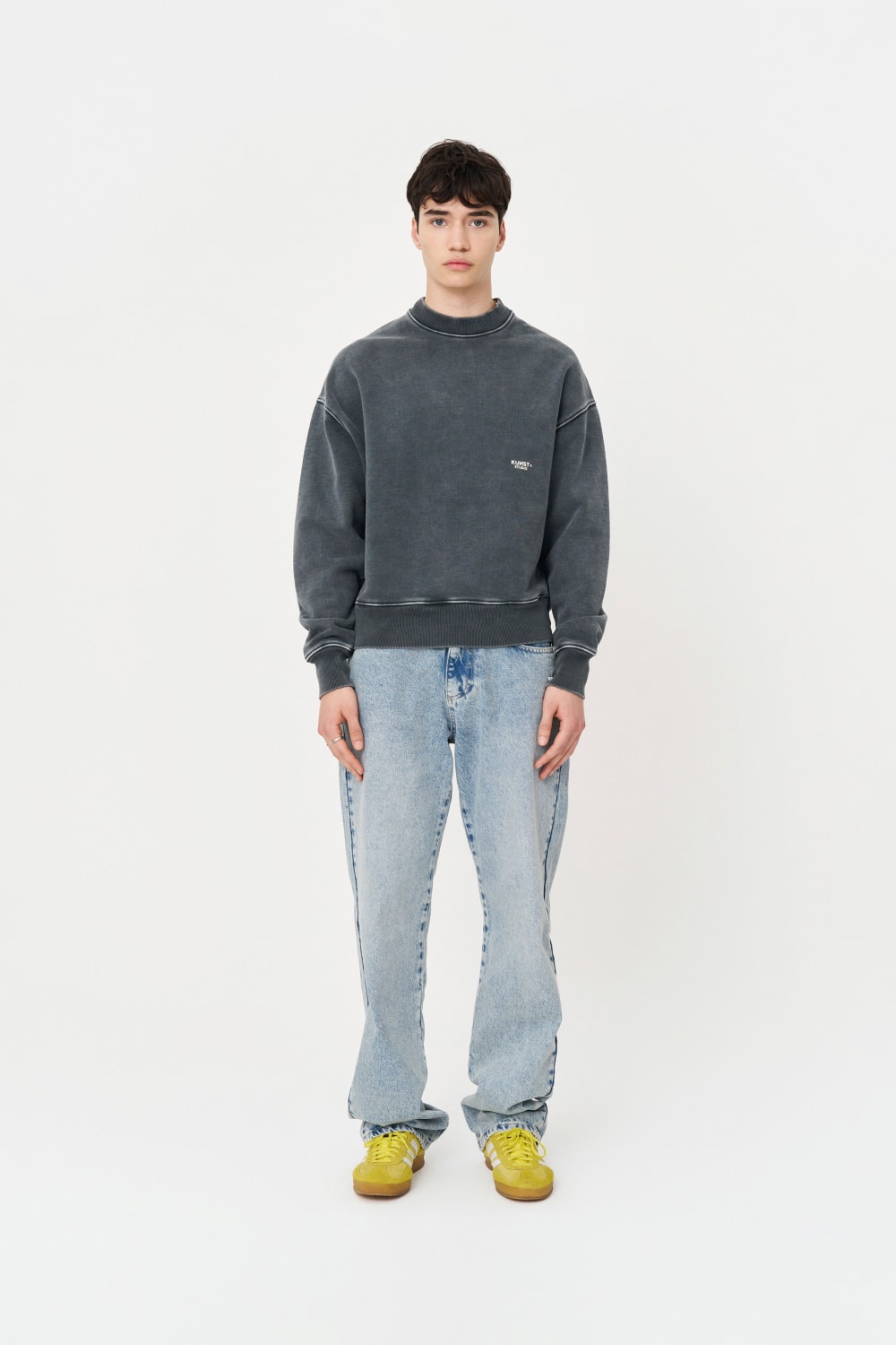 Yıkanmış Gri Oversize Sweatshirt - 5