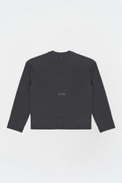 Uzun Kollu Nakışlı Oversize Gri T-Shirt - 0